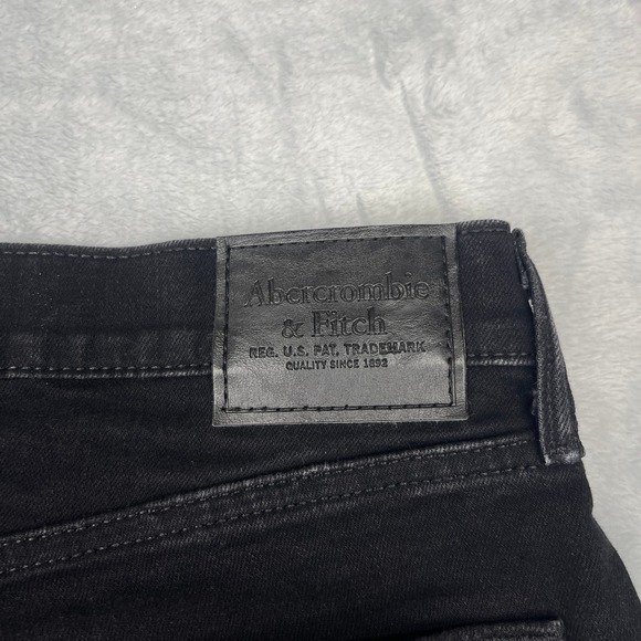 Abercrombie Fitch Jeans Mens 33x32 Black Stretch Rustin Athletic Fit Skinny Leg - Picture 6 of 10